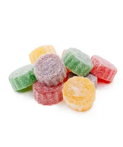One Stop THC Gummies Variety Pack with 10 assorted gummies, each containing 50mg THC, flavorful cannabis edibles for sampling and sharing