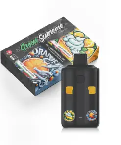 Taste the citrus spectrum with Lemon Meringue and Orange Freeze in one pen. Green Supreme’s 6g dual chamber vape combines sweet, zesty flavours with smooth, potent effects, crafted by one of BC’s most trusted extract companies.