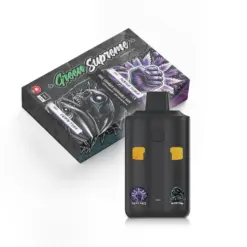 Experience the sweet, calming Purple Punch and the heavy-hitting Death Tuna in one dual chamber device. The Green Supreme 6g Vape Pen combines premium BC extracts, reliable performance, and pure flavour for a balanced, potent experience.