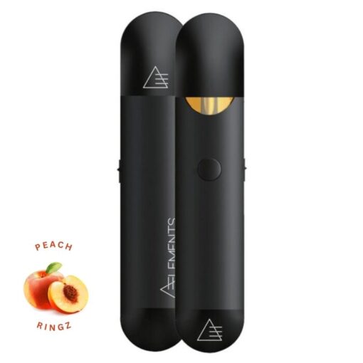 Enjoy sweet Peach Ringz flavor with the Elements Ultra Candy 2ml Disposable Pen. Packed with premium distillate, adjustable airflow, and a Nitro button for 3X the hit.