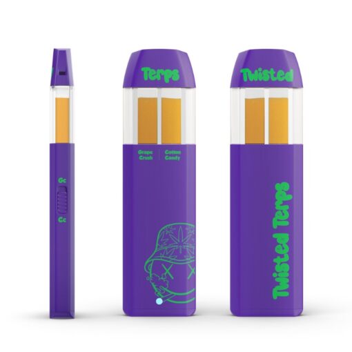 Flip between the bold, juicy flavor of Grape and the sugary sweetness of Cotton Candy. Two tastes, one smooth vape.