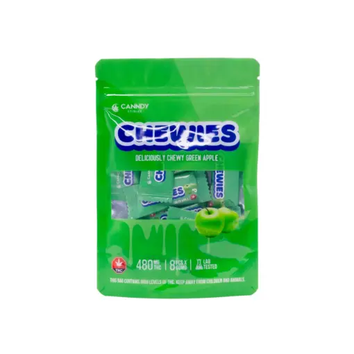 Canndy Edibles THC High Chews bring bold flavor and a powerful high in every bite. These chewy, fruity treats are perfect for kicking back, getting creative, or sharing with friends. Tart, juicy, and packed with 480mg of THC, these Green Apple edibles deliver a smooth, long-lasting high in every bite.