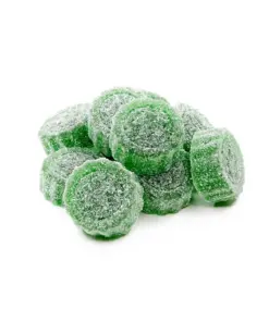 Crisp Green Apple OneStop Gummies with 500mg THC per bag. Each pack comes with 10 gummies at 50mg each, offering a simple, tasty, and affordable edible experience.