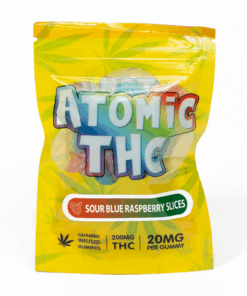 Atomic THC Gummies (200mg) - Sour Blue Raspberries