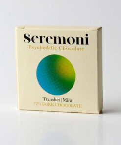 Seremoni Psilocybin Chocolate Bar (1000mg) - Mint A high cocoa content and a skilful blend of the finest cocoa beans from Africa matched with Transkei mushrooms, a variety that originates in Africa! Powerful and tannic this recipe is for lovers of intense cocoa bitterness.