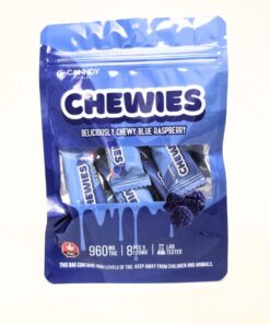 Deliciously chewy blue raspberry canddy, made with the best ingredients, with 8 candies in a pack, 120mg THC each.