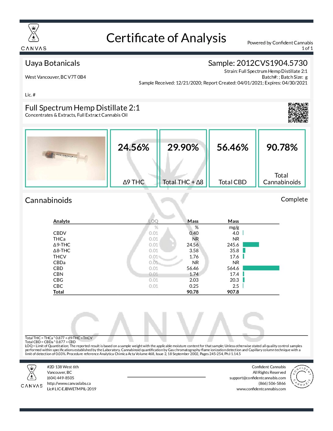 UAYA Tinctures 1500mg - 2:1 CBD:THC - Image 2