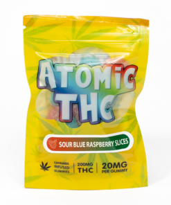 Atomic THC Gummies (200mg) - Sour Blue Raspberries
