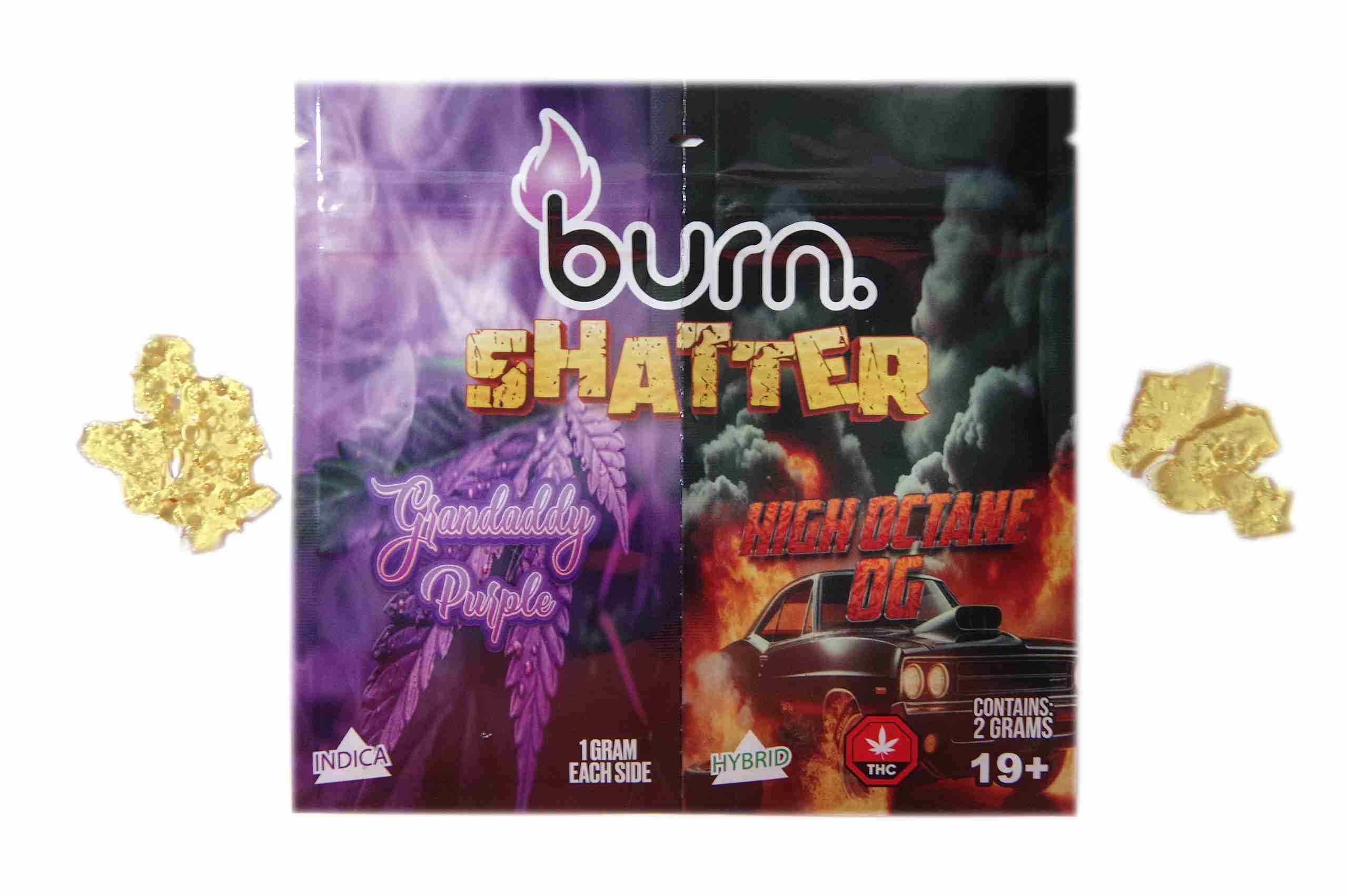 Burn Shatter 2 Grams - Granddaddy Purple + High Octane OG
