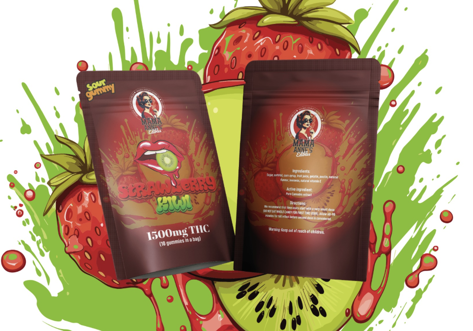 Mama Anne's Edibles 1500mg - Strawberry Kiwi Gummy (THC)
