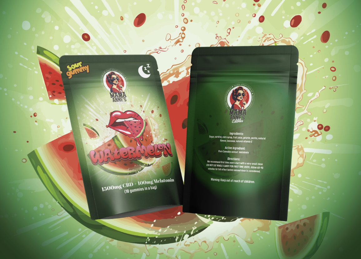 Mama Anne's Edibles 1500mg - Watermelon Sleep Gummy (CBD + Melatonin)