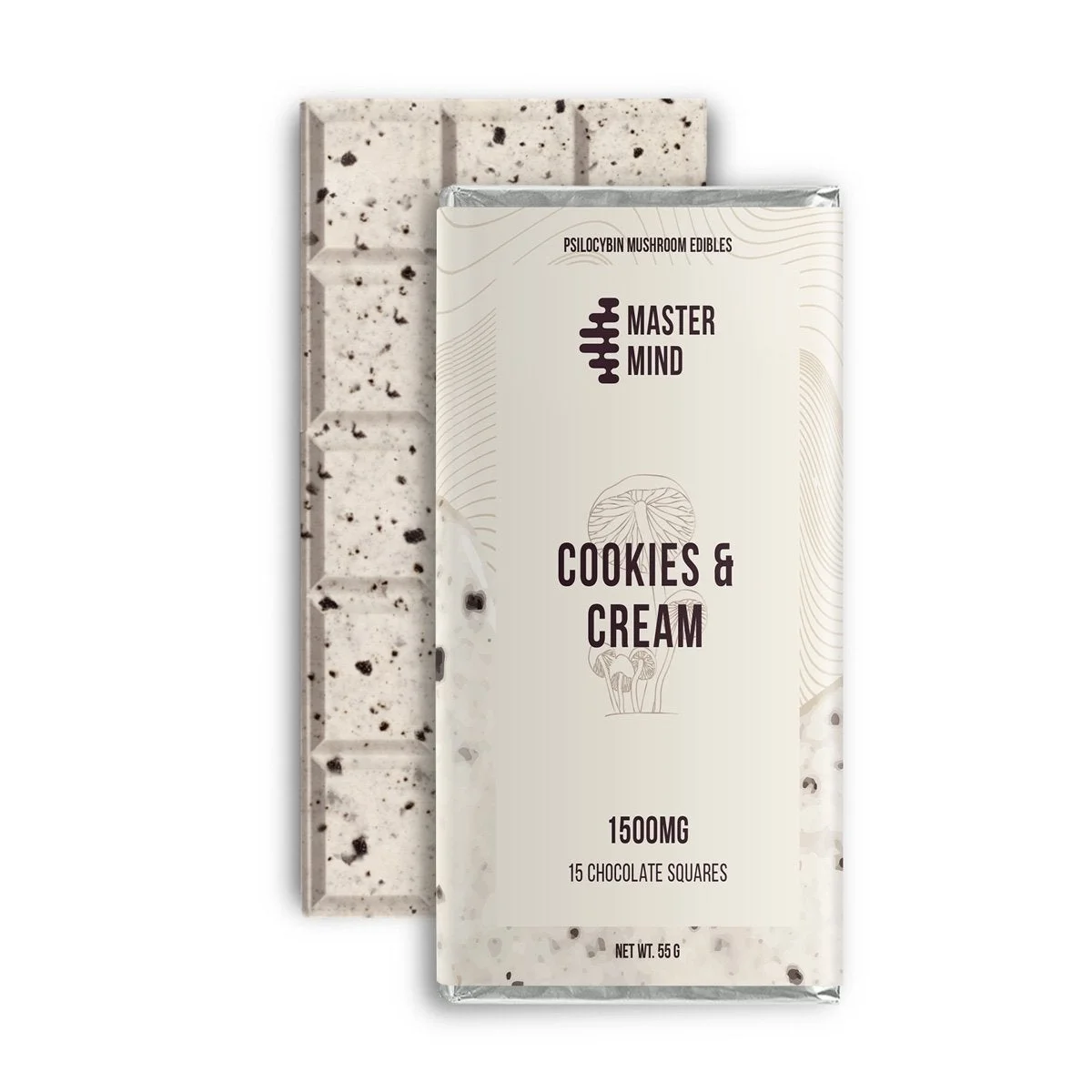 Mastermind - Funghi Chocolate Bar (1500mg) - Cookies & Cream