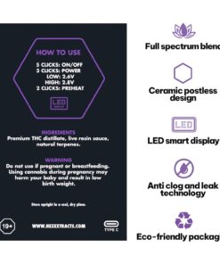 Alternative view of Hex Extracts Live Resin 2g Vape - Unicorn Gas (Indica)