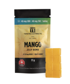 Twisted Extracts - Jelly Bombs 80mg - 1:1 Mango (Sativa)