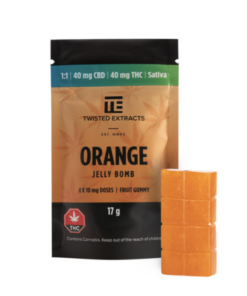 Twisted Extracts - Jelly Bombs 80mg - 1:1 Orange (Sativa)