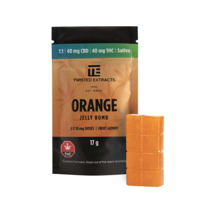 Twisted Extracts - Jelly Bombs 80mg - 1:1 Orange (Sativa)