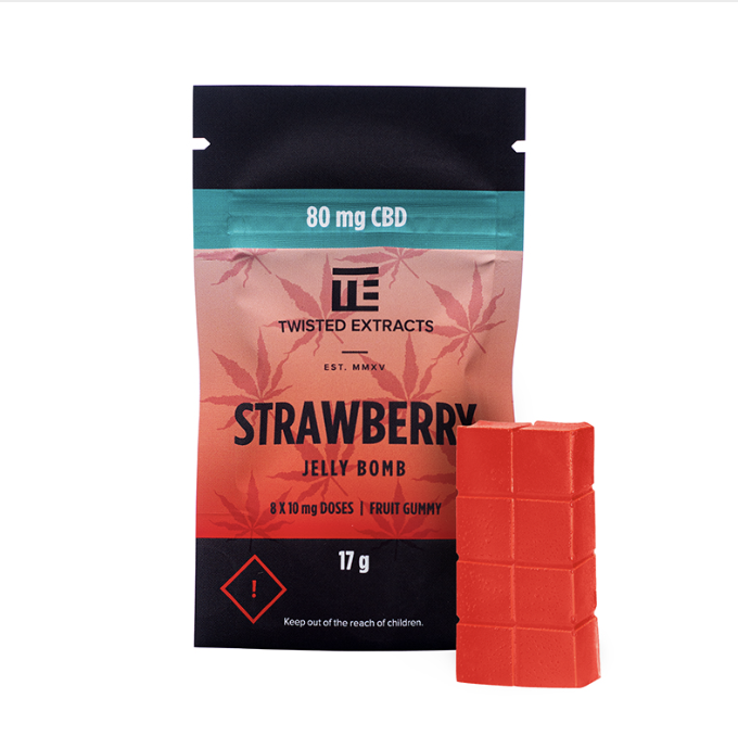 Twisted Extracts - Jelly Bombs 80mg - Strawberry (CBD)