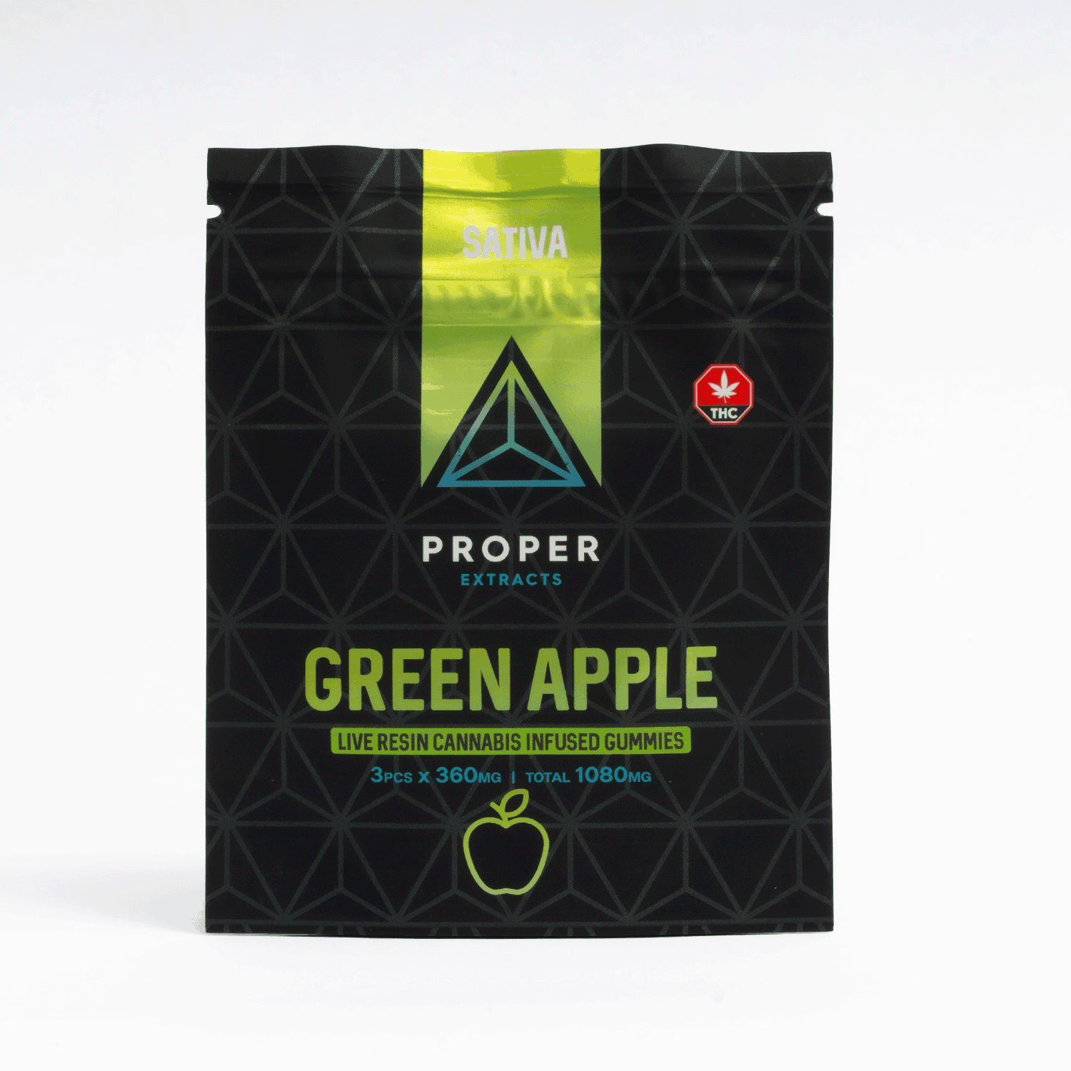 Proper Extracts - 1080mg THC Gummies - Green Apple (Sativa) - Image 3