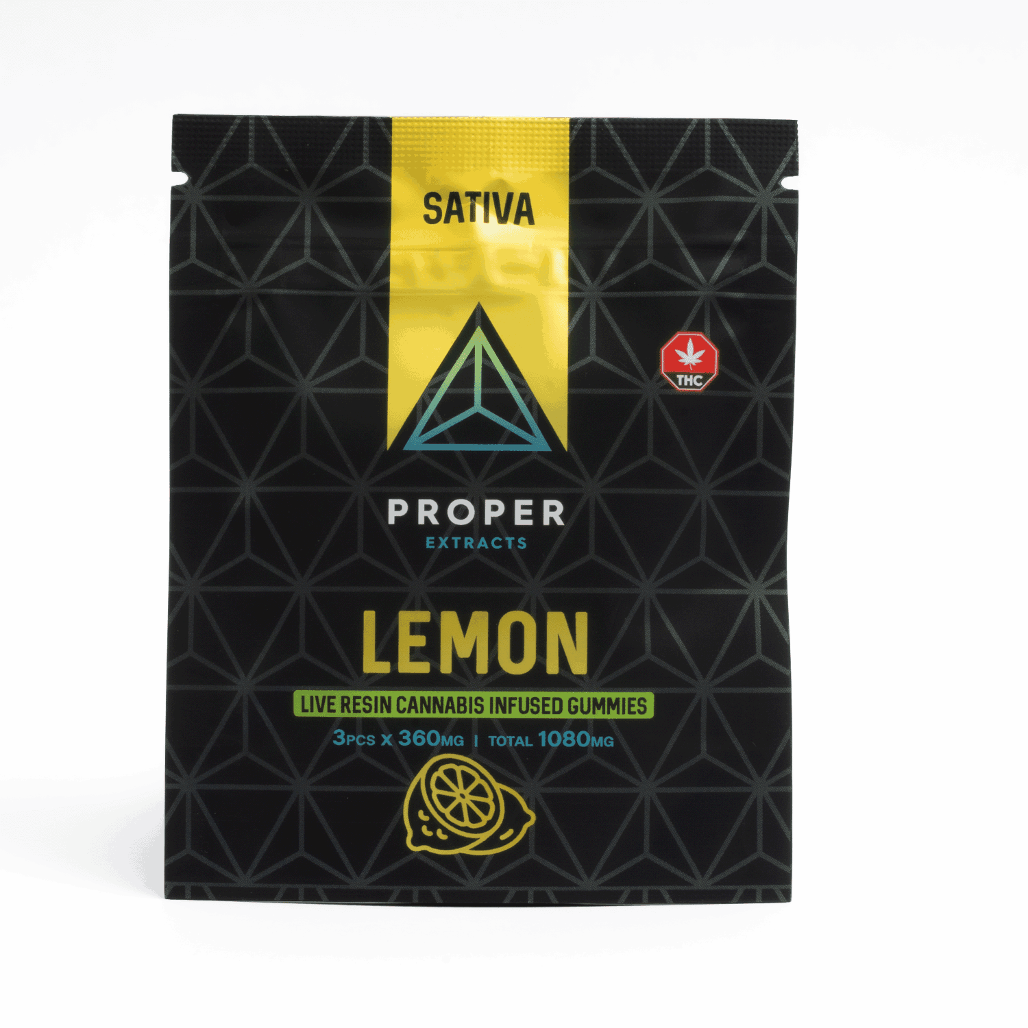 Proper Extracts - 1080mg THC Gummies - Lemon (Sativa) - Image 3