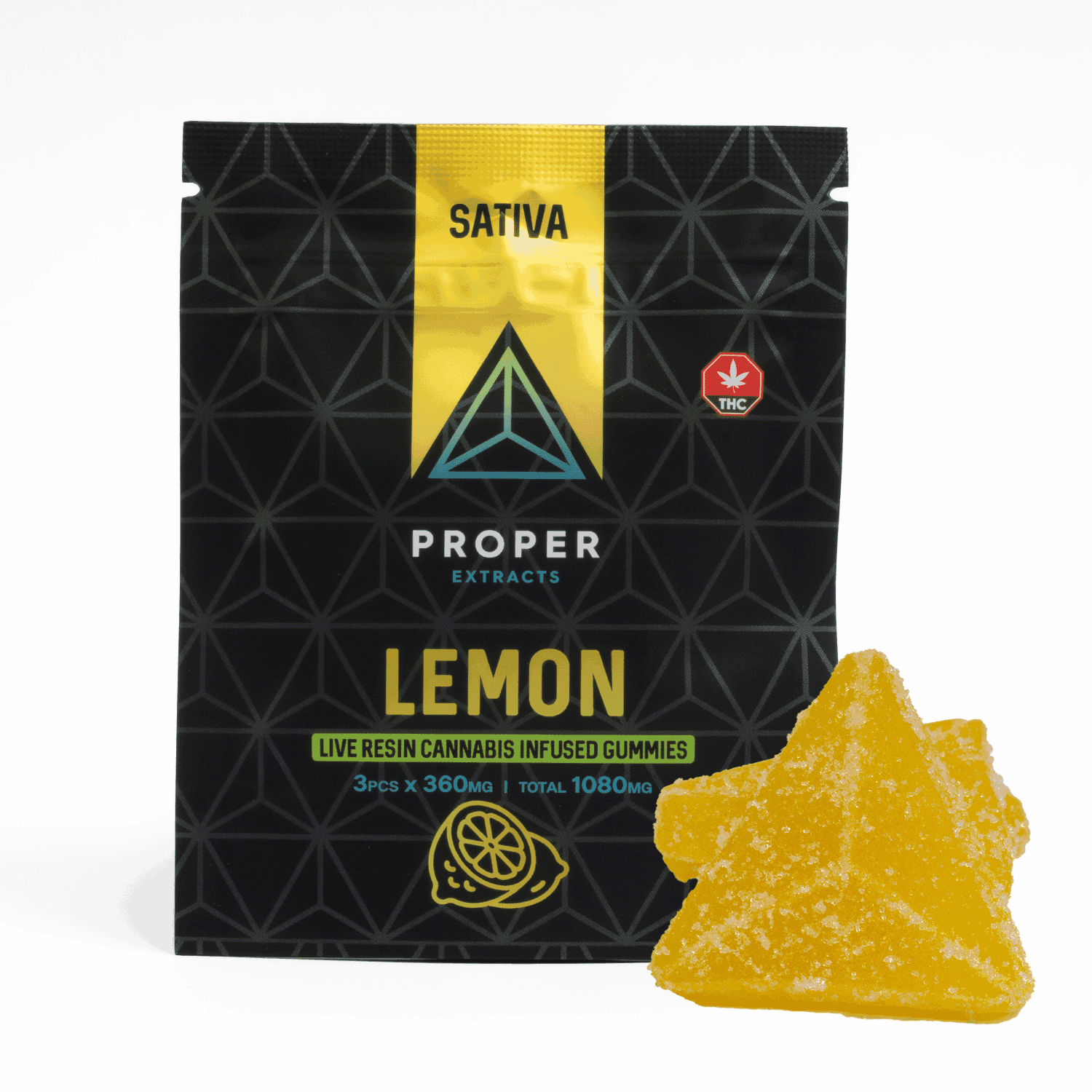 Proper Extracts - 1080mg THC Gummies - Lemon (Sativa)