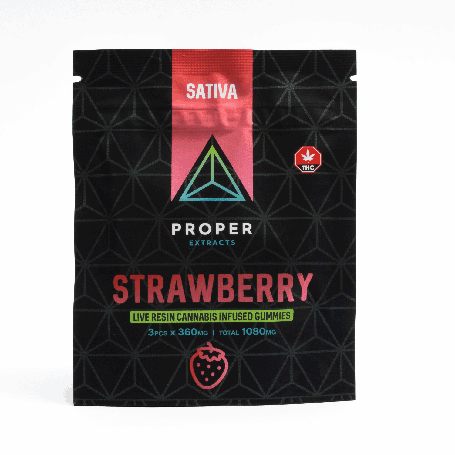 Proper Extracts - 1080mg THC Gummies - Strawberry (Sativa) - Image 3