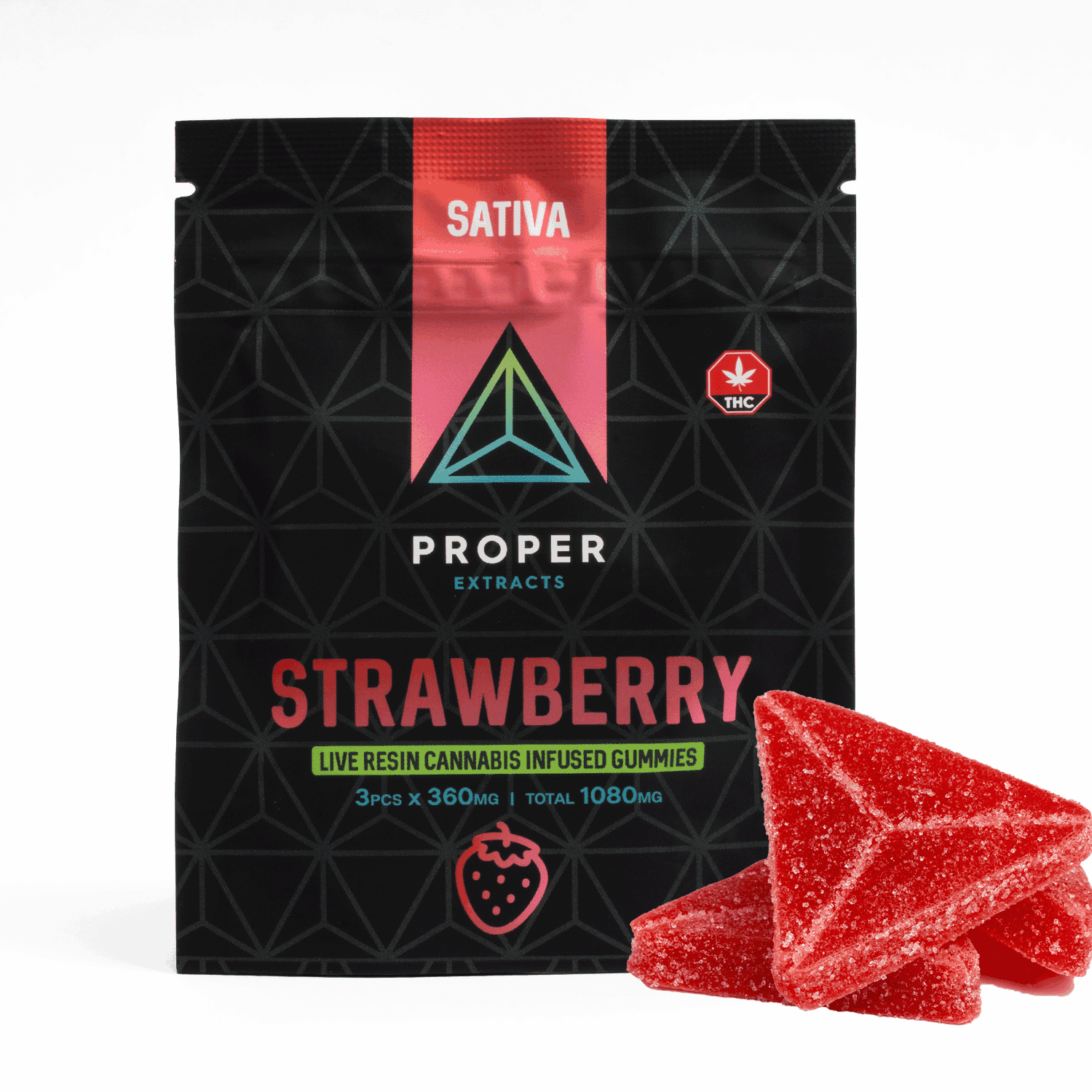 Proper Extracts - 1080mg THC Gummies - Strawberry (Sativa)