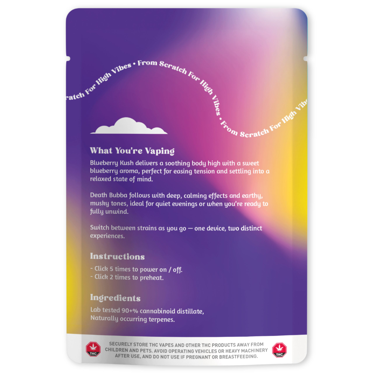 Dreamers 6g Dual Vapes - Blueberry Kush + Death Bubba - Image 3